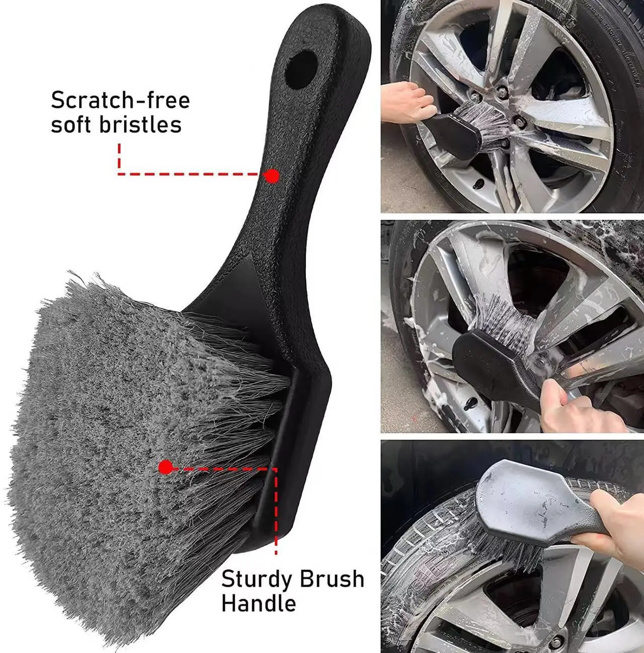 Wheel Tire Cleaning Brush Car Tire Wheel Rim Cleaning Brush Detailing Brushes Wash Towel Kit Universal Accessories