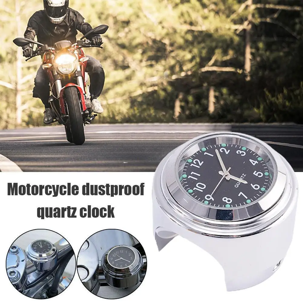 

1Pcs Motorcycle Luminous Quartz Clock Universal Dust Bike Waterproof Handlebar Proof Mount Watch J5H3