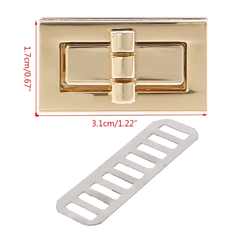 Rechteckige Form Verschluss Drehverschluss Drehverschlüsse DIY Leder Handtasche Tasche Hardware – Detail 3