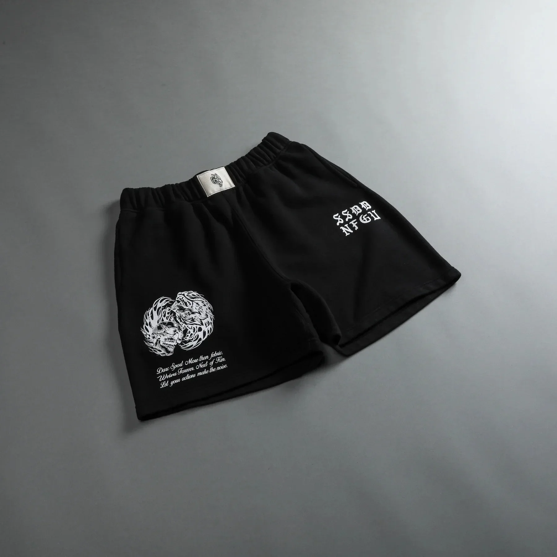 American Style Casual Cotton Loop Men's Summer Shorts Five-Quarter Loose Fit Knee-Length Skateboarding Sportswear