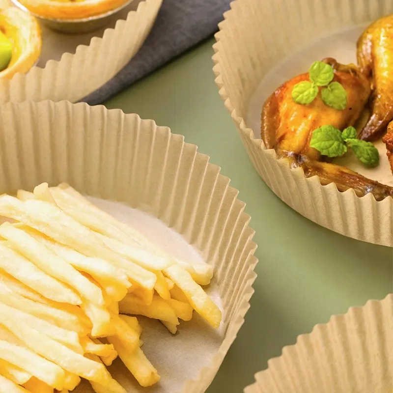 CHAHUA50PCSSiliconeOilPaperNonStickAirFryerPaperPadPotTin