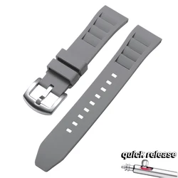 Premium Soft Silicone Waterproof Sport Watchband - Elegant Rubber Strap Accessories - 22mm (Grey)