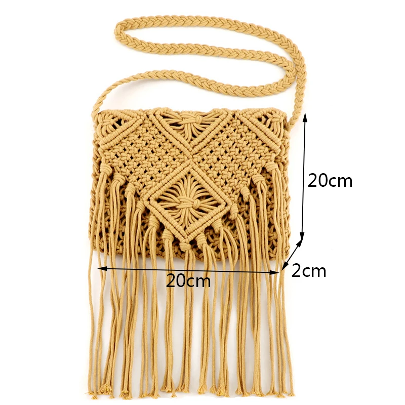 Bolso Cruzado De Paja Tejido Para Mujer, Bolso De Hombro Hecho A Mano