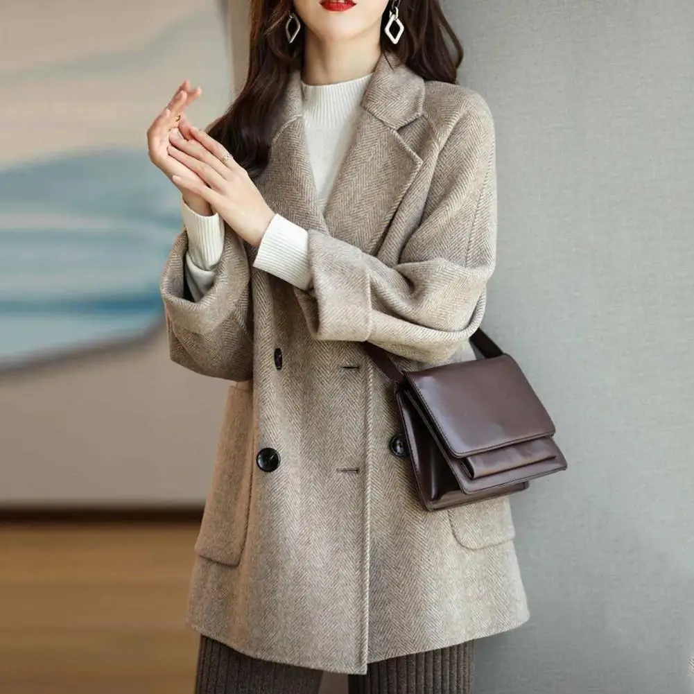 

Ветрозащитное Женское пальто, женская верхняя одежда, элегантная женская шерстяная куртка средней длины, двубортная или однобортная на осень/зиму