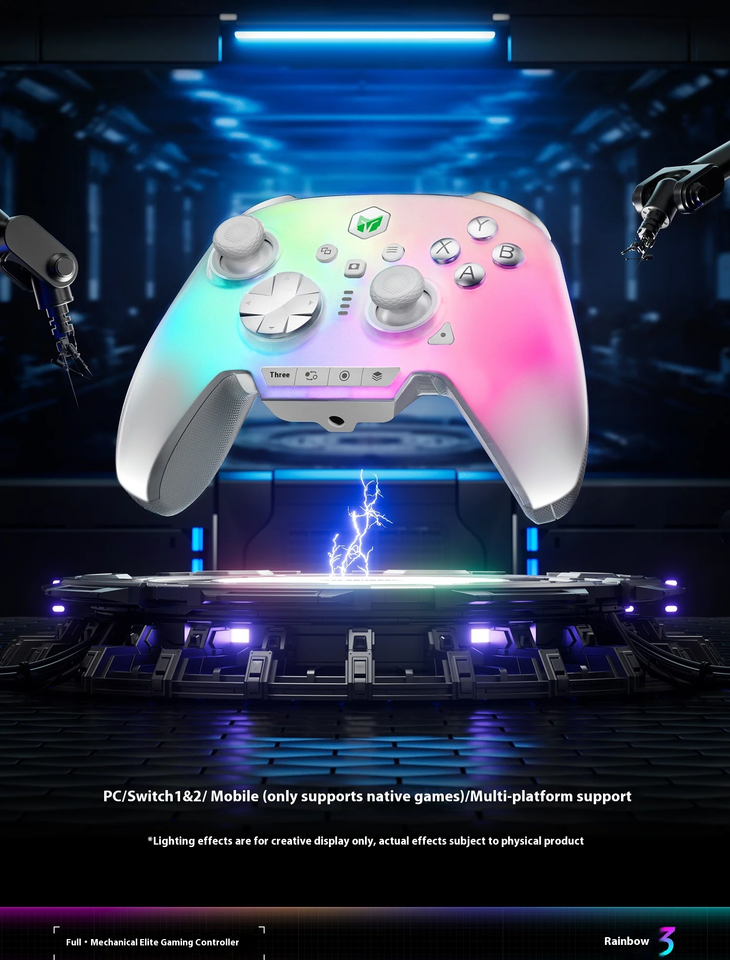 Bigbigwon Rainbow 3 Gamepads Tri Mode Wireless Nearlink Game