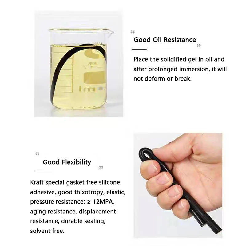 Waterproof Sealant Kafuter 55g K-586 Black Silicone Resistant To Oil High Temperature Strong Glue
