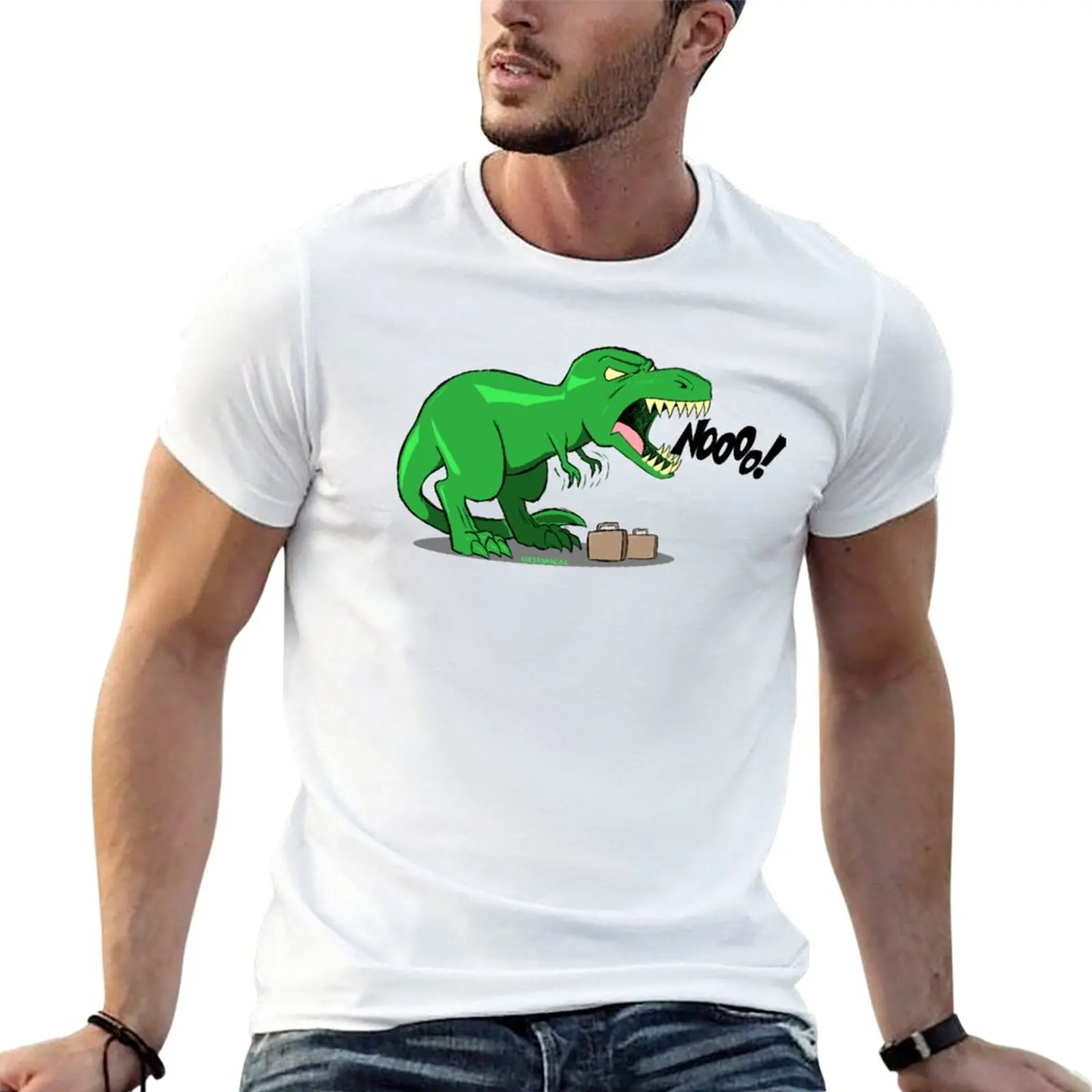

T-Rex No! T-Shirt quick drying Short sleeve tee customs design your own vintage clothes Men's t-shirts