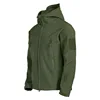2024 new Multiple pockets Outdoor Sharkskin Softshell Rushing Jacket Suit Men's Fan Windproof Padded Mountaineering Jacket 3