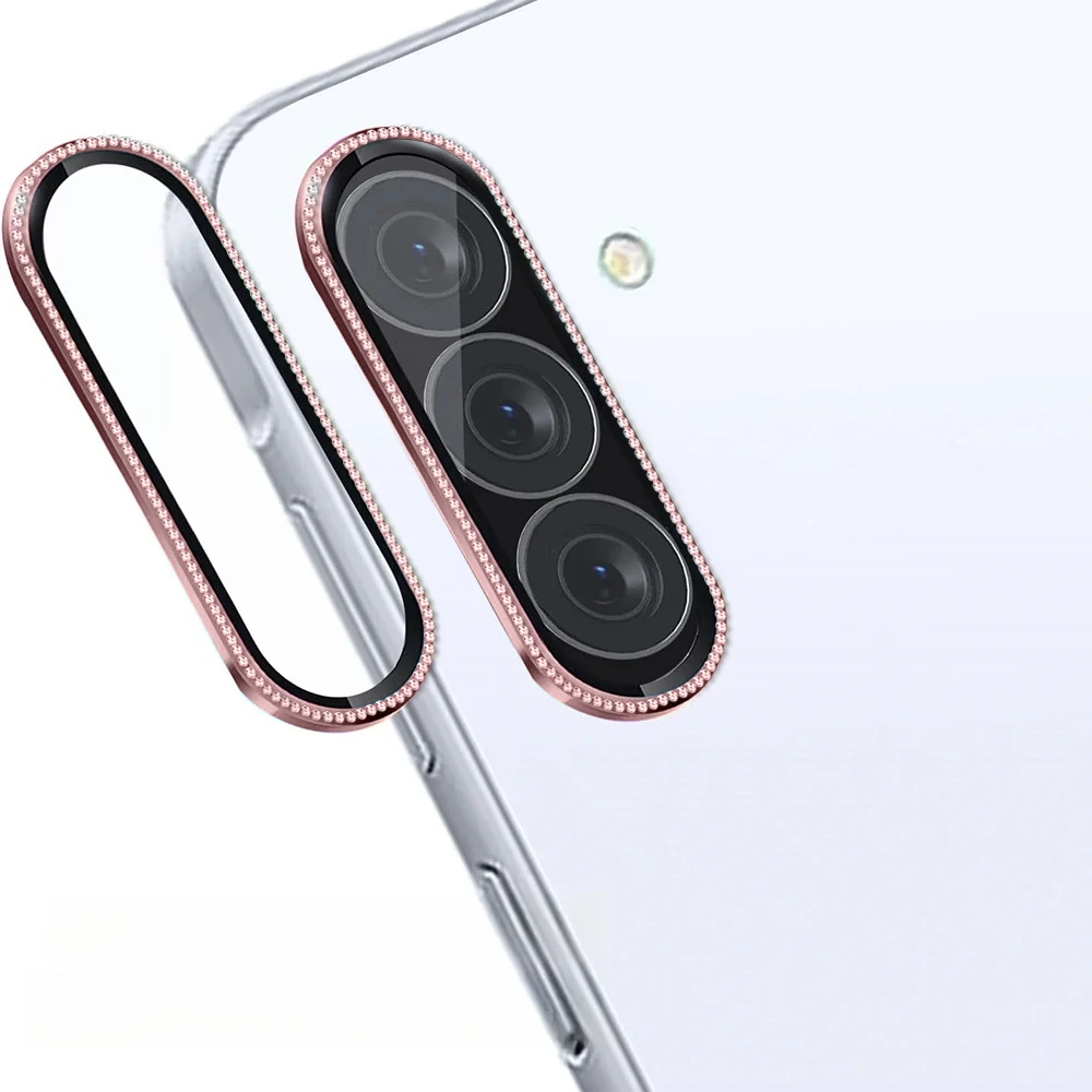 Diamond Camera Screen Protector with 9H Tempered Glass and Metal Lens Cap