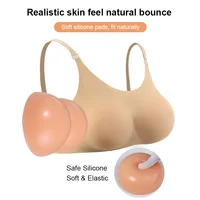 2024 Round Shape Silicone Fake Breast Forms Push Up Seamless One Piece Bra for Crossdresser Shemale Drag Queen Large 2 In 1 - Image 3