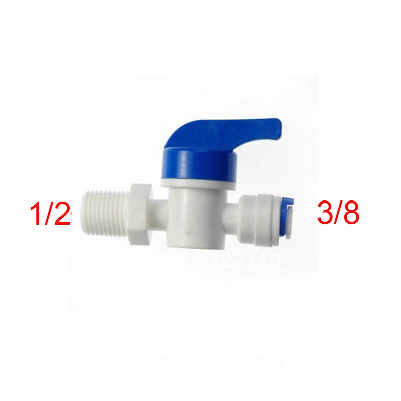 2pcs 3/8" OD Tube Quick Connection 1/2" Pipe Type T Connector RO Water Reverse Water
