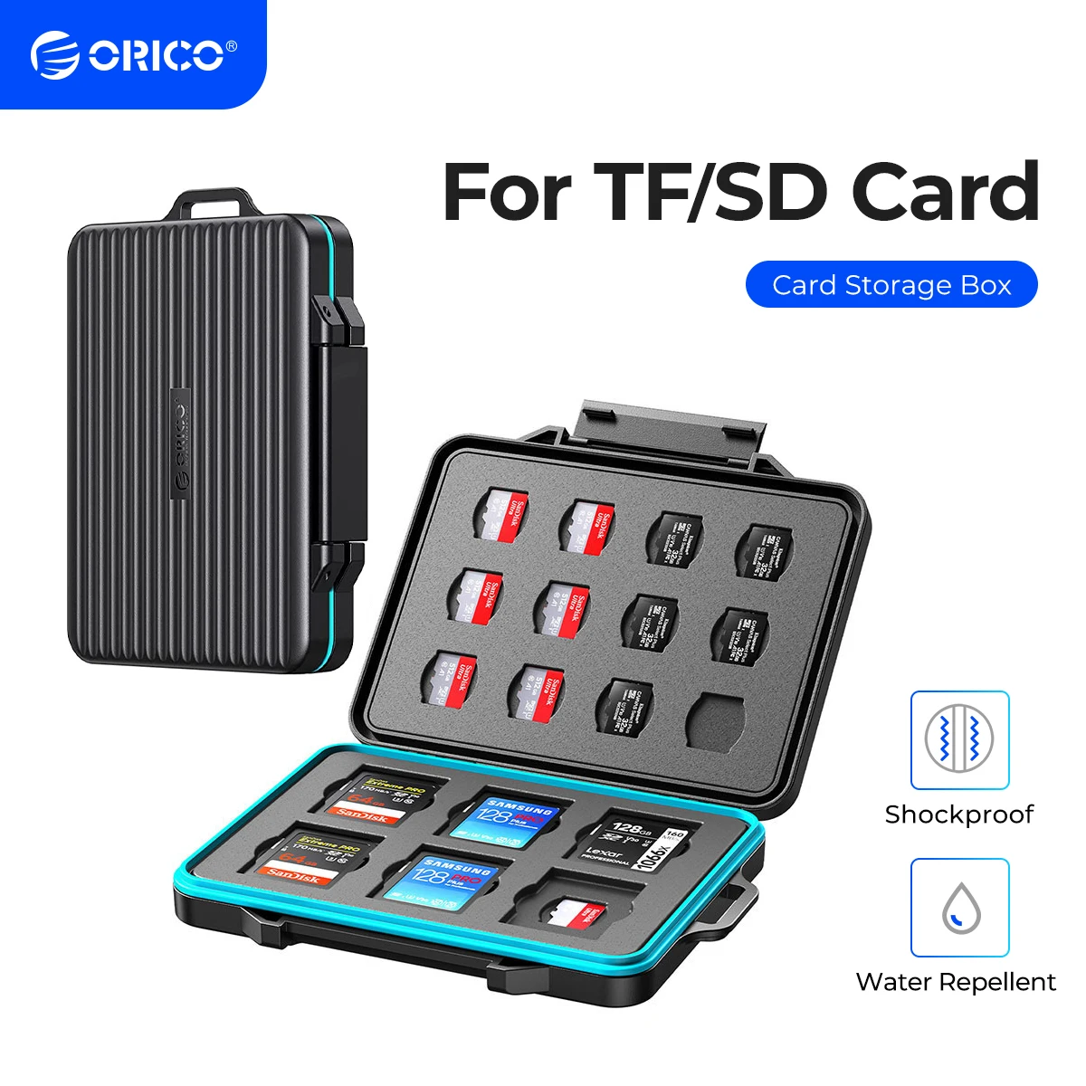 Armazenamento de Cartão de Memória sd Orico Case de Titular de Armazenamento de Cartão Micro sd Case Impermeável Forro Macio para Hdd cf Titular do Cartão sd Organizador Case de