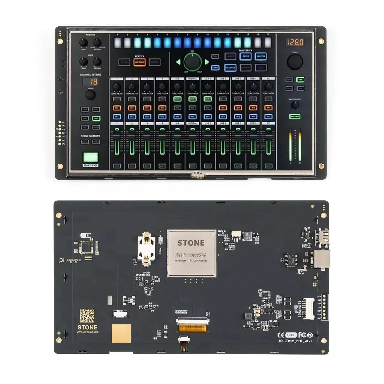 

SCBRHMI LCD Touch Display - 10.1 1024x600 TFT Intelligent Resistive Touch Screen Module