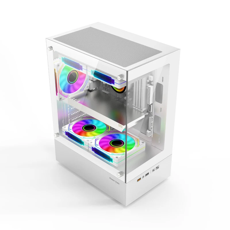 Power Train Illusionary Realm Computer Case M-ATX/ITX Seaview Room Side Transparent Desktop Chassis Support 240 Water Cooler