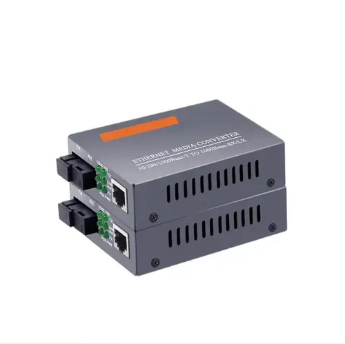 1 쌍 1000Mbps 기가비트 SC 포트 3KM 또는 20km HTB-GS-03 AB 광섬유 미디어 트랜시버 변환기 5V 1A 전원 어댑터 4