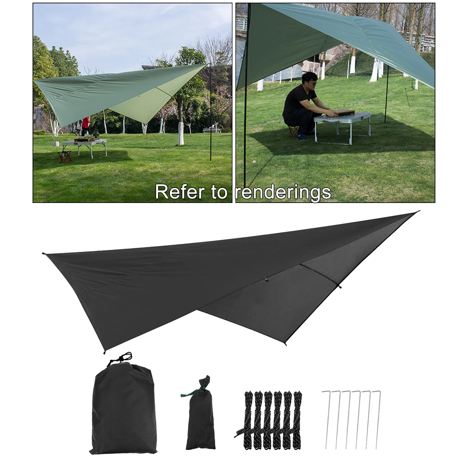 Rain Fly Tent Tarp 290cm 3-4 Person Outdoor Shelter Anti Tarpaulin Tarp