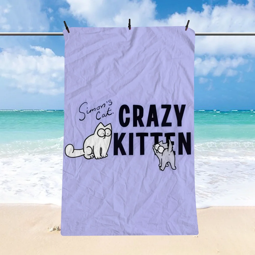 Simon S Cat Microfiber Beach Towel Absorbent Quick Dry Soft Yoga Swimming Resort Mountain Climbing Towel 4