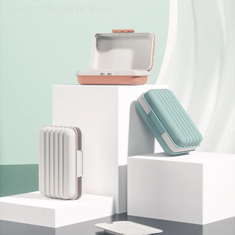 Portable Soap Dishes Bathroom Soap Dish With Lid Home Plastic Soap Box Leak-Proof Keeps Soap Dry Soap Dish Travel Essentials