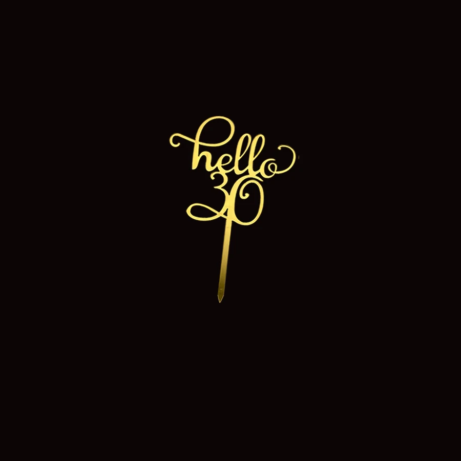 5 Stück Hello 30 40 50 60 Tortendekoration Gold Sweet 16 Happy 18th Cake Topper für Geburtstagsparty Tortendekoration – Detail 5