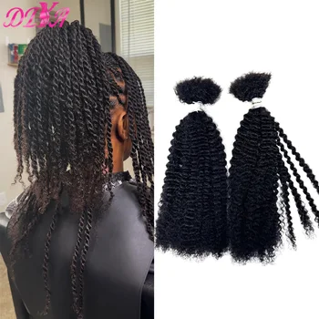 16inch 30g/Pack Afro Kinkys Bulk Human Hair for Dreadlock Extensions Loc Repair Braiding Twist Tight Afro Kinky Curly Human Hair 1