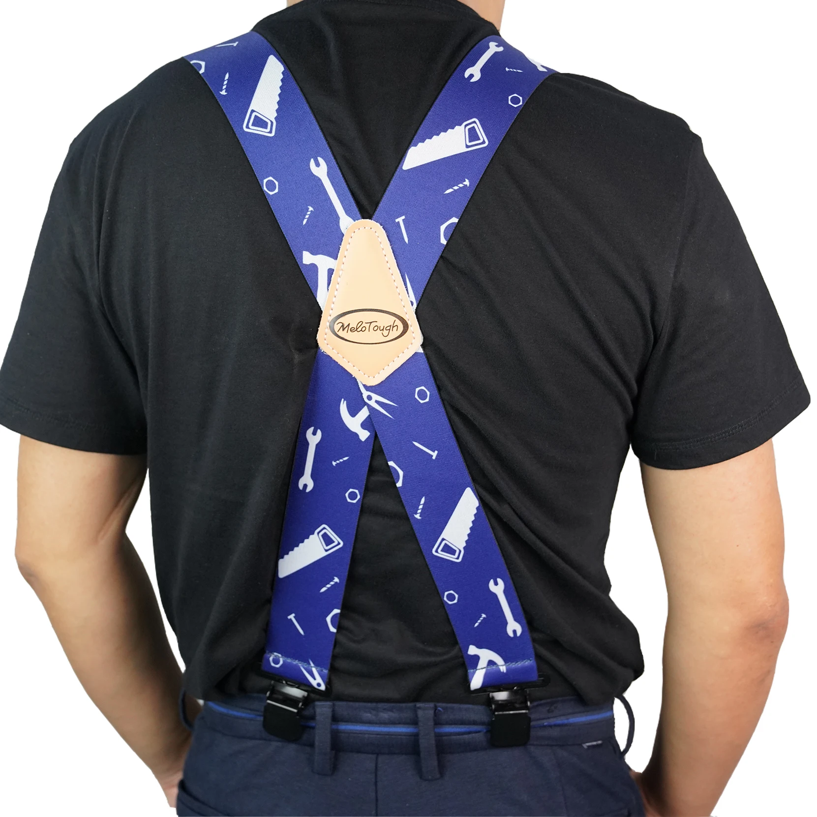 Men's Suspenders Fully Elastic Inch Wide X Back Heavy Duty - Main Image