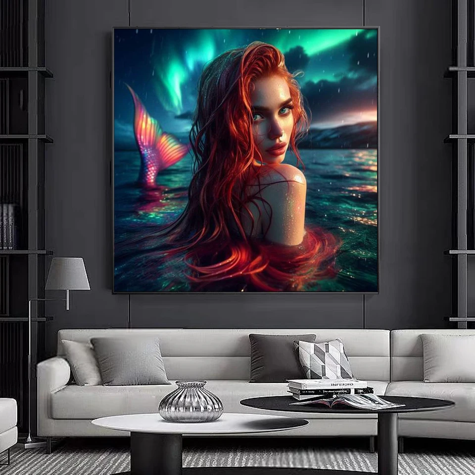 Nieuwe Diamond Art Schilderen Zeemeermin Vrouw Portret Mozaïek Steentjes  Foto's Borduren Verkoop Home Decor Borduurpakketten - AliExpress, image size:960x960