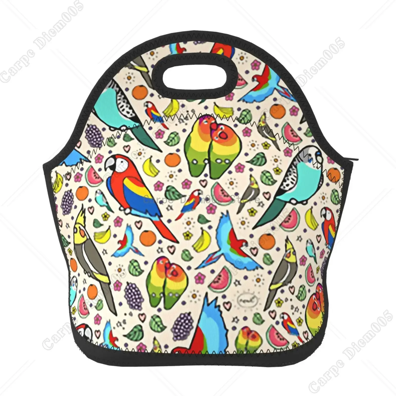 Parrot Bird Lunch Box Reusable Bag Tote Bag Insulated Food for Women Men Lunch Box for Camping Gifts School