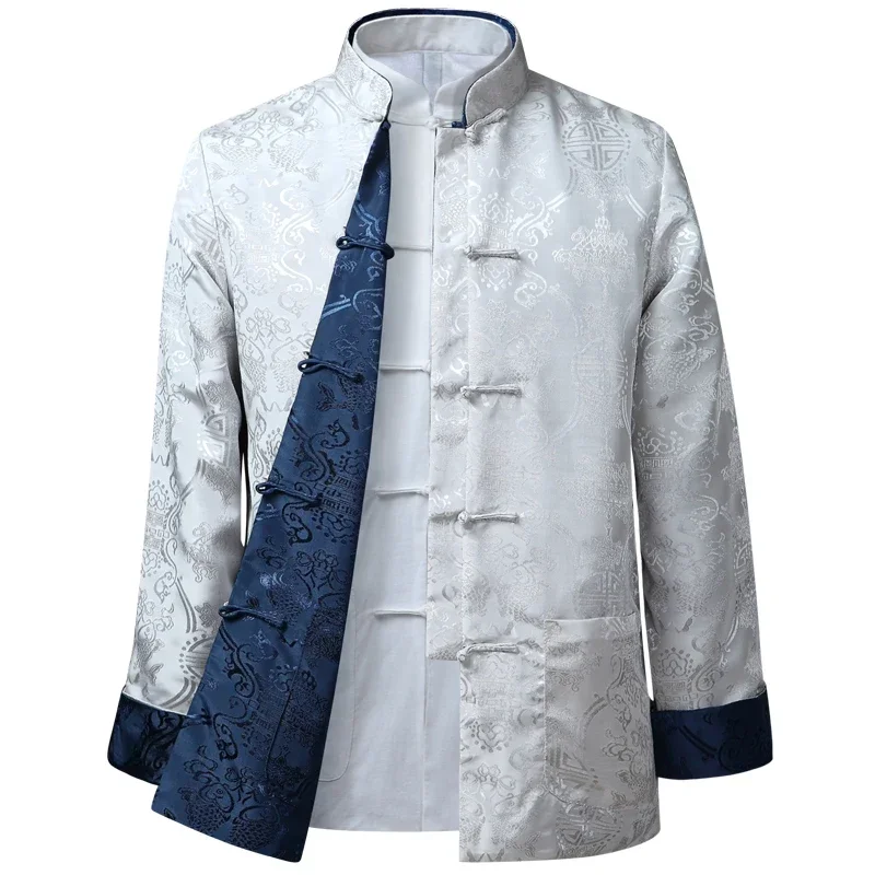 Men Chinese New Dragon Year Shirt Kung Fu Coats Tang Suit Jacket Traditional Chinese Clothing For Men Jackets Hanfu Clothing