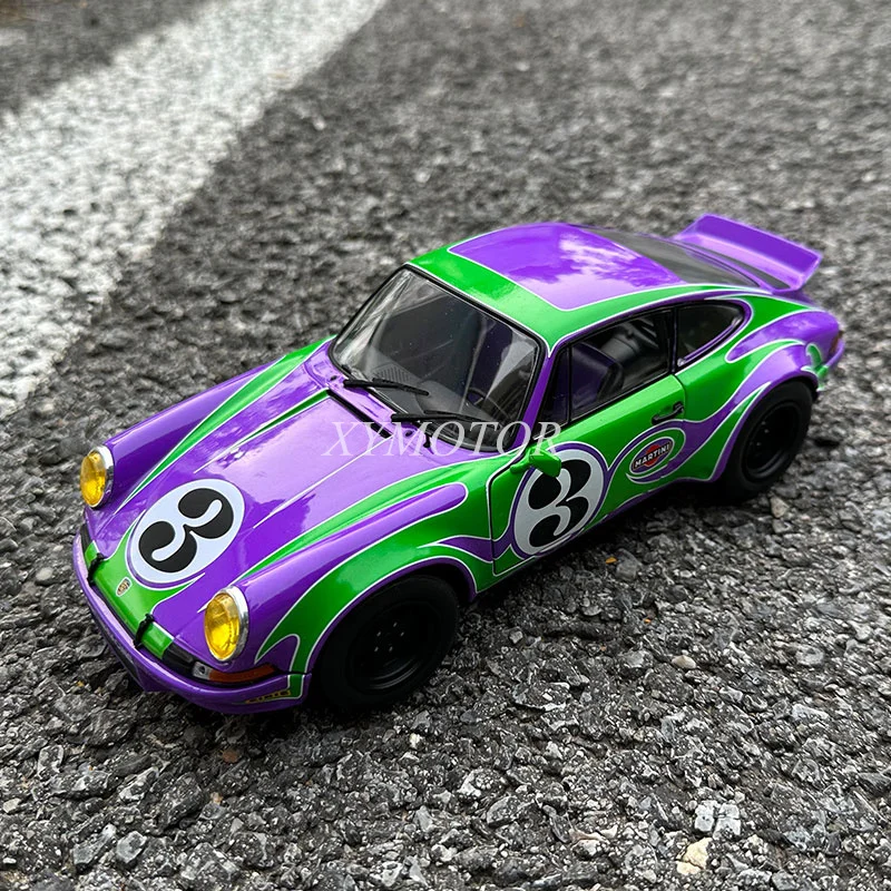 

Solido 1/18 For Porsche 911 RSR 1973 Diecast Metal Model Car Purple flower Toys Gifts Hobby Display Collection Ornaments