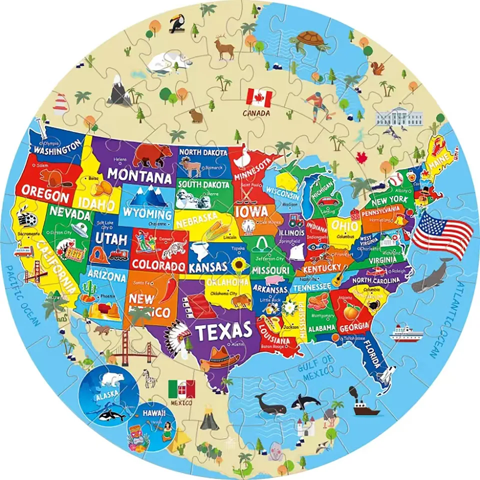 Arkansas Wooden Jigsaw Puzzle - 500 Piece USA State Map Puzzle For Adults | 15x20.5 Inch Educational Geography Puzzle