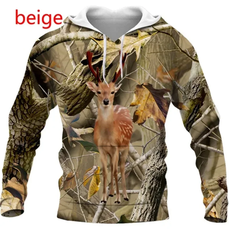 

Deer Hunting Camo Graphic Hoodies 3D Camouflage Printing Hooded Sweatshirts Sodier Army Veteran Military Fashion Pullovers Tops