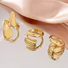 88109-ddb3bb.jpg 3 pièces/ensemble Vintage couleur or goutte d'eau anneaux pour les femmes mode créative métal lisse géométrique réglable anneau ouvert bijoux