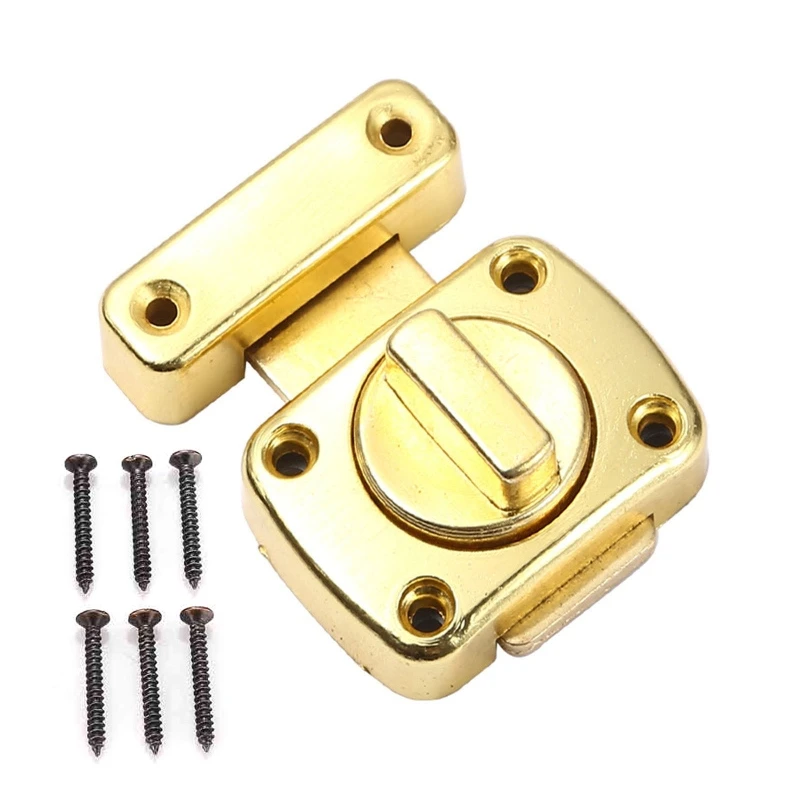 Zinc Alloy Safety Door Slide-Lock Kitchen Cabinet Keyless Twist Locks kit Rotate Bolt Door for LATCH Easy Installation