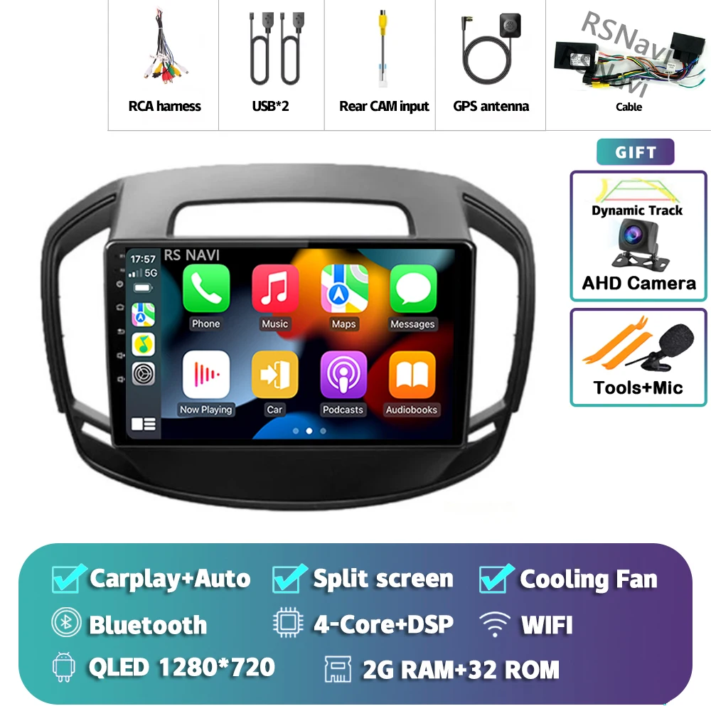 Android 15 carplay rádio do carro automático para opel insignia para buick regal 2014 -2017 carro multimídia player de vídeo gps unidade principal estéreo