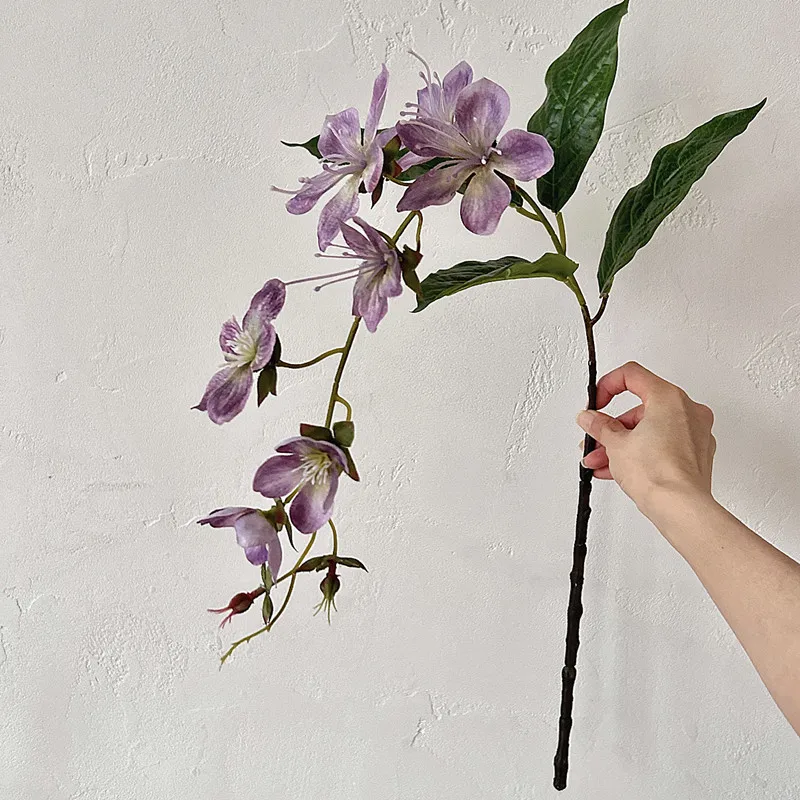 1 Stück Künstliche Jasmin-Hängeblumen, Luxuriöse Seidenblumen mit Langem Stiel für Innenraum-Dekoration, Kunstblumen für Hochzeitstisch-Dekoration – Detail 8