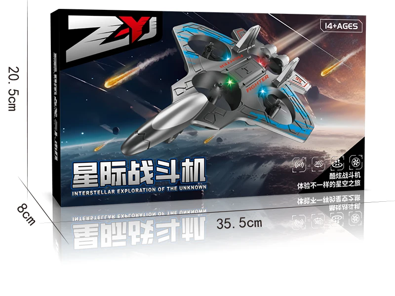 New remote-controlled glider, gravity sensing stunt foam aircraft, dazzling lights, rechargeable anti-drop drone, children's toy