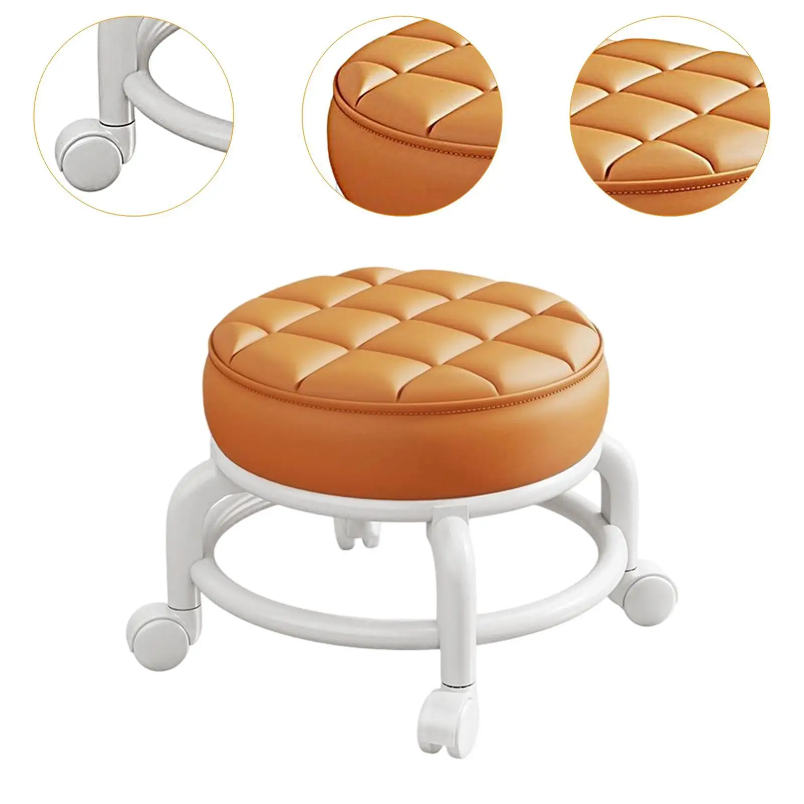 360° Rotating Low Roller Seat Stool Kids Women Heavy Duty Pulley Wheels Stool for Living Room Barber Shop Garage Home Salons 360° Rotating Low Roller Seat Stool Kids Women Heavy Duty Pulley Wheels Stool for Living Room Barber Shop Garage Home Salons