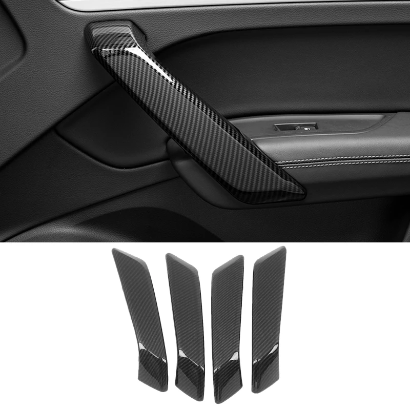 For Audi Q5 FY 2018 2019 2020 2021 Car Styling Interior Door Window Handle Panel Strips Cover Trim Carbon Fiber ABS 2