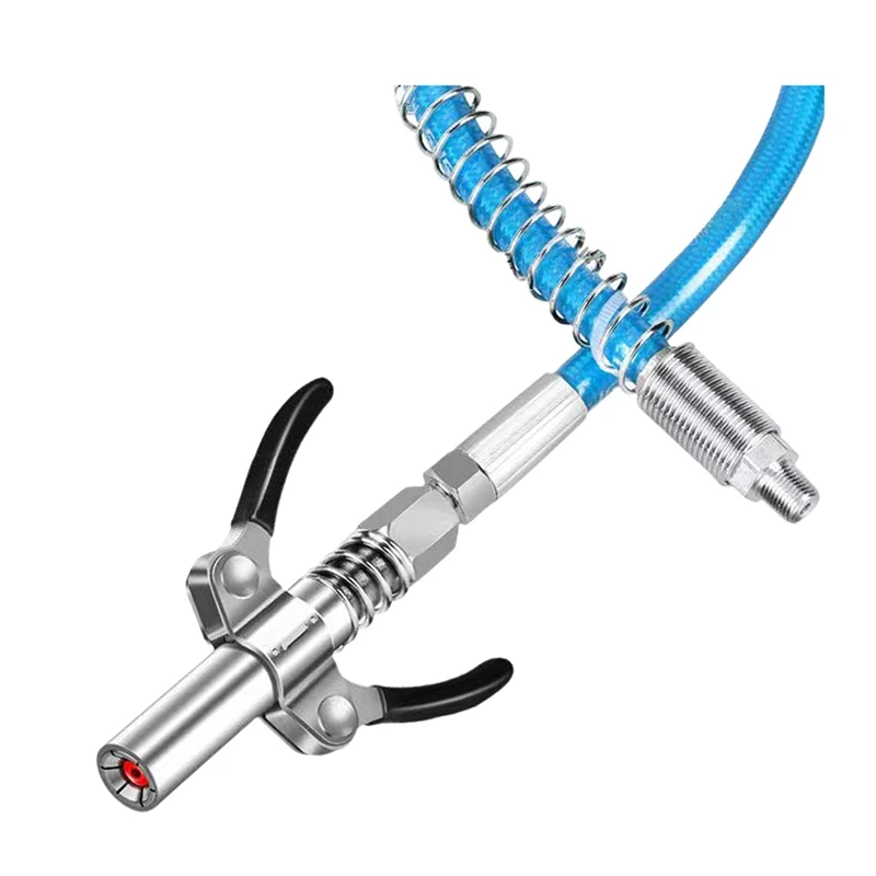 Grease Nipple Coupler High-Pressure Not Leak Metal Grip Style Locking Clamp Type Quick Release Coupler With 30Cm Hose