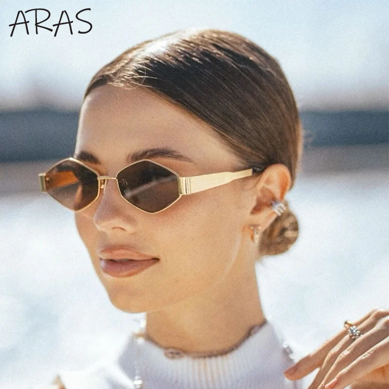Hexagon Punk Sunglasses Women 2025 Luxury Brand Vintage