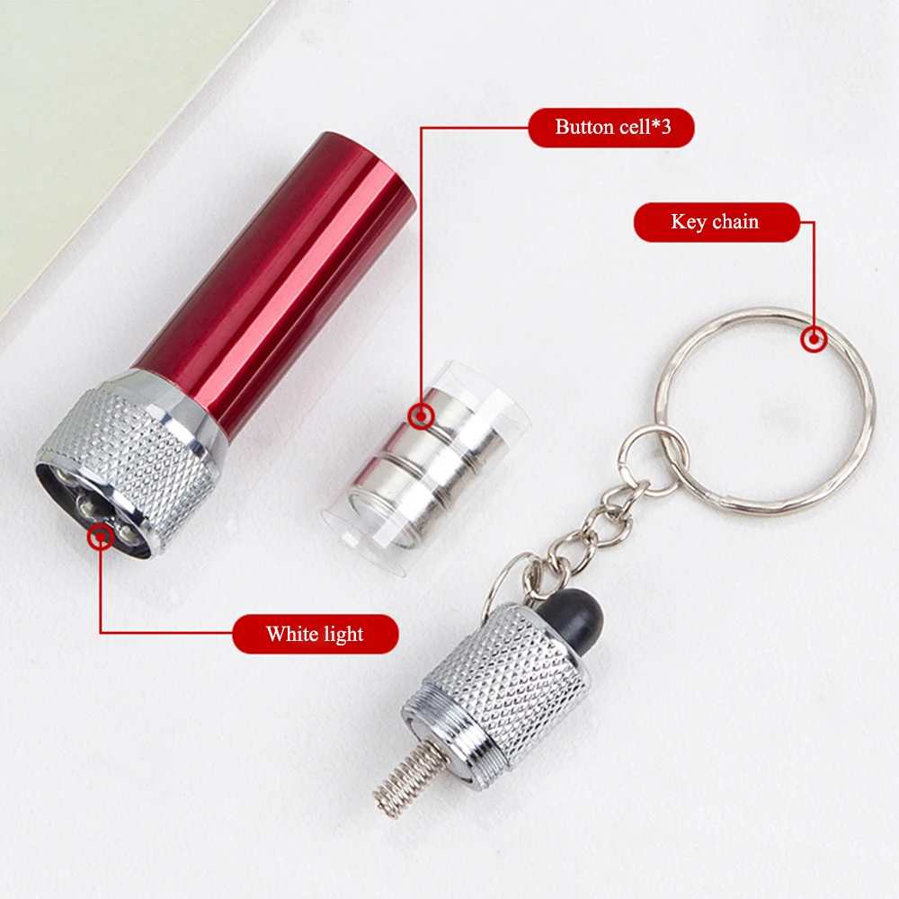 100-Pack Red LED Keychain Flashlights - Ultra Bright Mini Lights For Night Observation