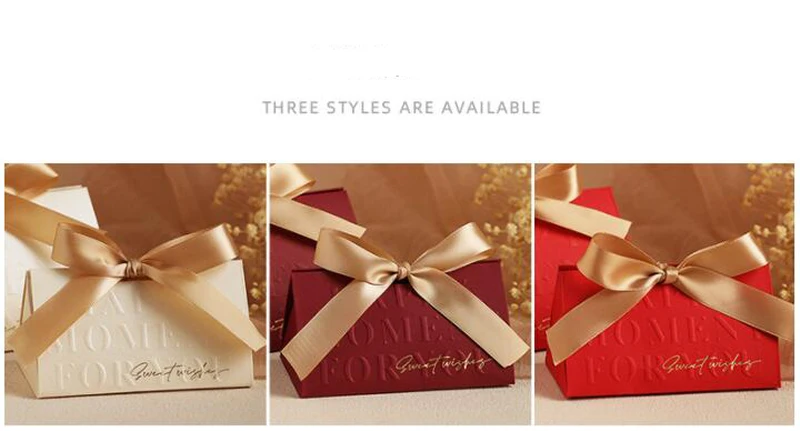 50PCS Kraft Paper Candy Gift Boxes with Ribbons – DIY Folding Favor Boxes for Wedding, ... - SKU FGB60959 - UGI Packaging