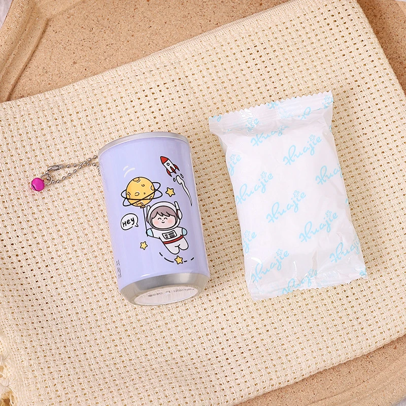Canned Wet Wipes Portable Children Barreled Cans 30 Sheets Cleaning Cloths Creative Cartoon Chain Cute Small Bell 5