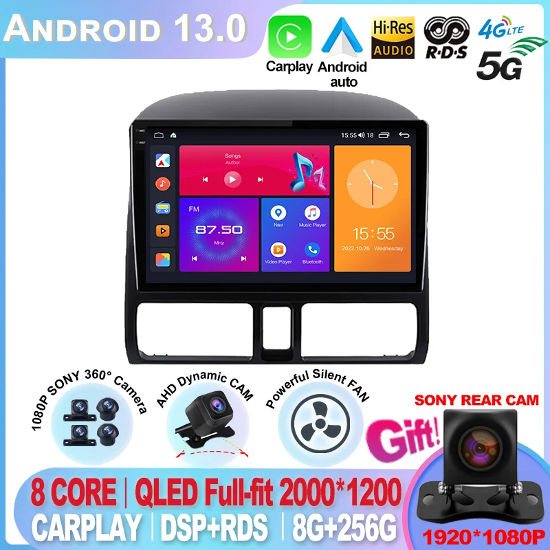 

For Honda CR-V CRV 2001 - 2006 Android 13 Car Radio Multimedia Player OLED Screen Navigation GPS CarPlay Stereo 2 DIN Head Unit