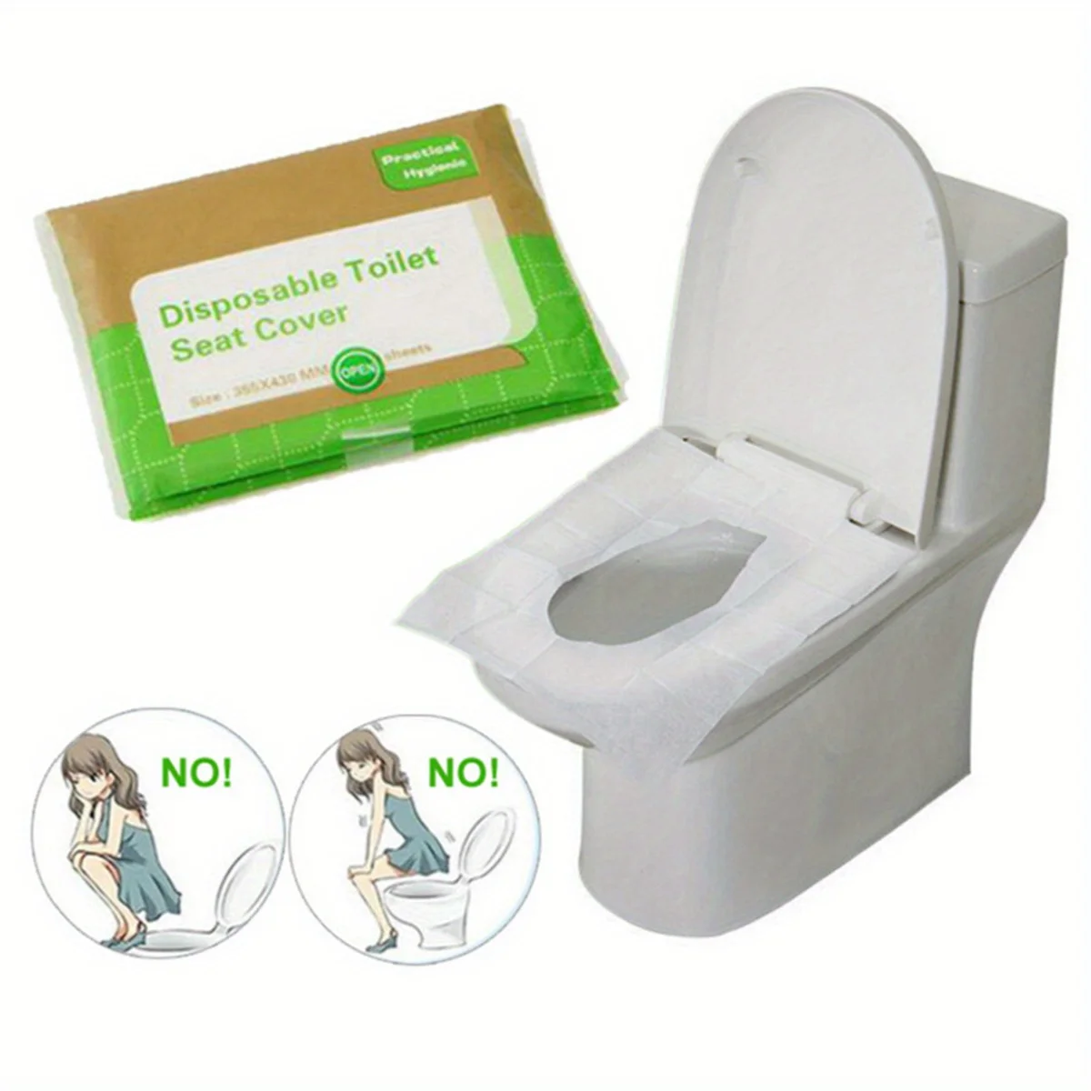 50PCS disposable toilet seat cushion, 50 pieces, sanitary paper toilet seat, keep clean and hygienic, easy to carry