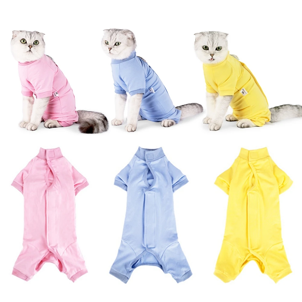 Pet Cat Clothes Cat Recovery Suit Jumpsuit Pet Kitten Anti Bite Prevent