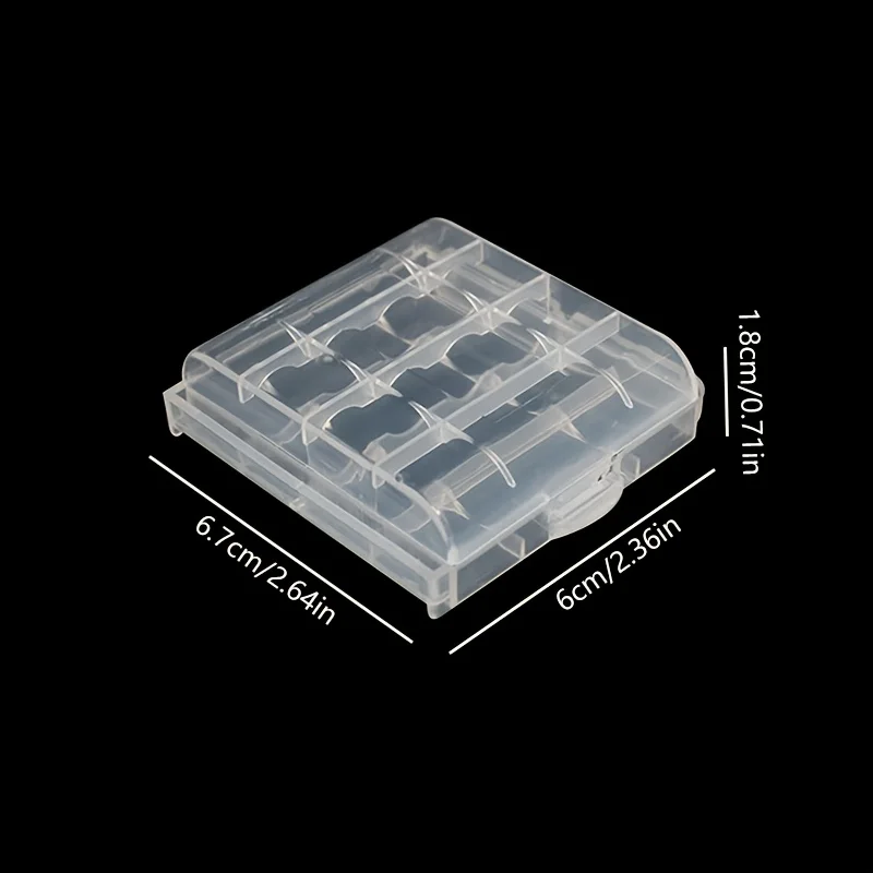 2pcs Universal Battery Storage Boxes for AAA/AA Plastic Storage Box Cover for Battery Transparent Battery Organizer Container