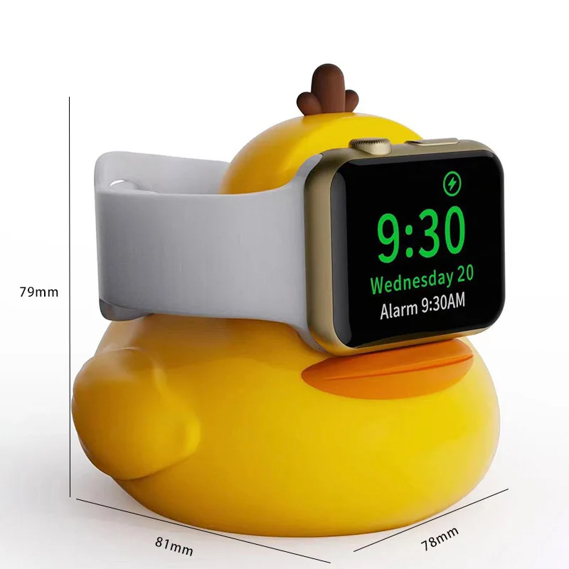 Silicone Watch Charger Stand for Apple Watch Series49/45/41/38mm iWatch Ultra2/Ultra/9/8/SE2/7/6/SE/5/4,Cute Duck Silicone Charg