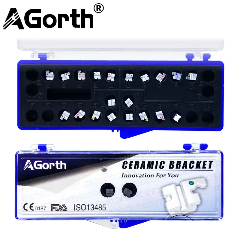 100 Staffe Ortodontiche In Ceramica/Metallo - Mini Roth 022 Con Ganci 345 Per Ortodonzia