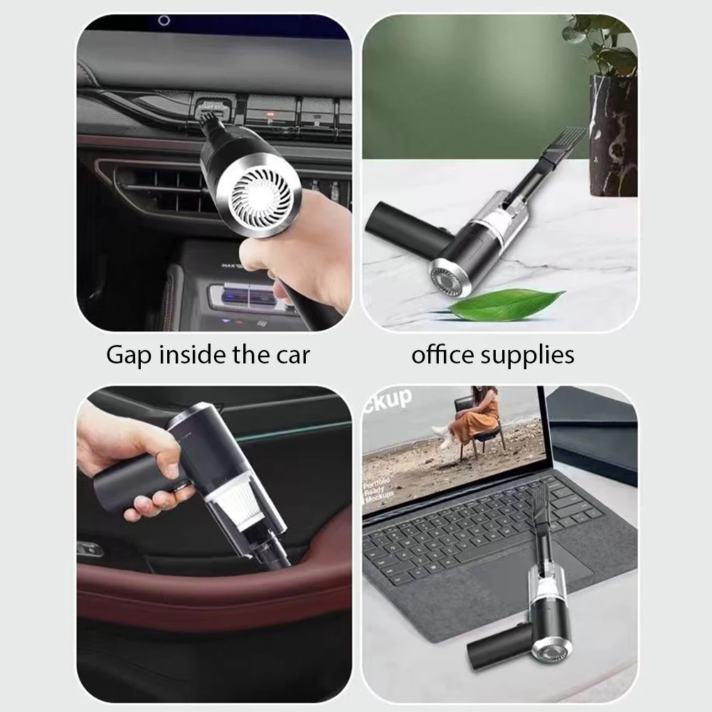 Car Hoover 6000PA Small Air Duster 1200mAh Powerful Hoover 2 in 1 Wireless Dust Collector USB Charging for Home Vehicle Cleaning